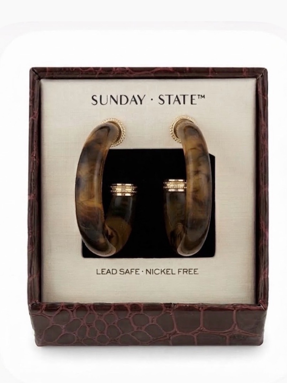 NWT ⚜️🤎⚜️ Sunday State Tortoiseshell Hoop Earrings
